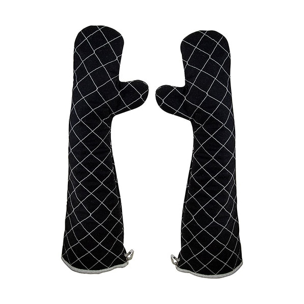 Mitts, Oven-Black Cotten Canvas